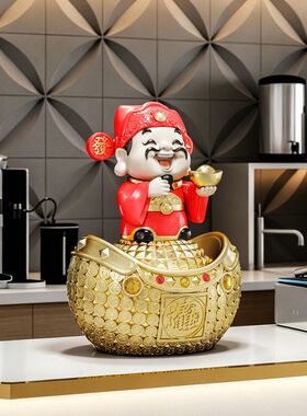 桌面存钱罐树脂新店酒柜财神摆件