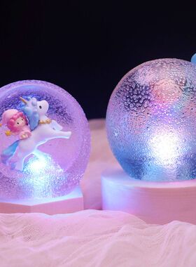 星星独角兽桌面小夜灯卧室装饰品