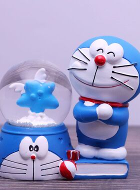 叮当猫水晶球树脂工艺品朋友学生