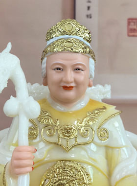 南海老母神像仿玉石南海老母合成汉白玉像老母神像佛像老母神像彩