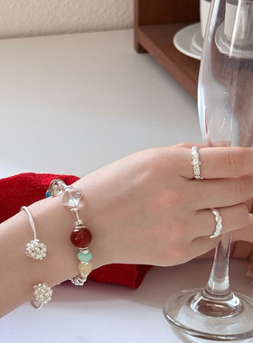 hucares「娇俏欧尼」蝴蝶结韩系戒指组合韩系简约小众设计