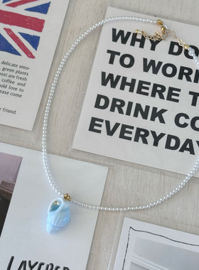 hucares板砖联名「芒果青提」原创水晶串珠项链项圈锁骨链精致女