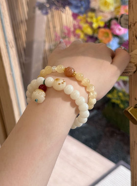 hucares「万千金丝」原创水晶手串手串招米女款黄色彩色手链送