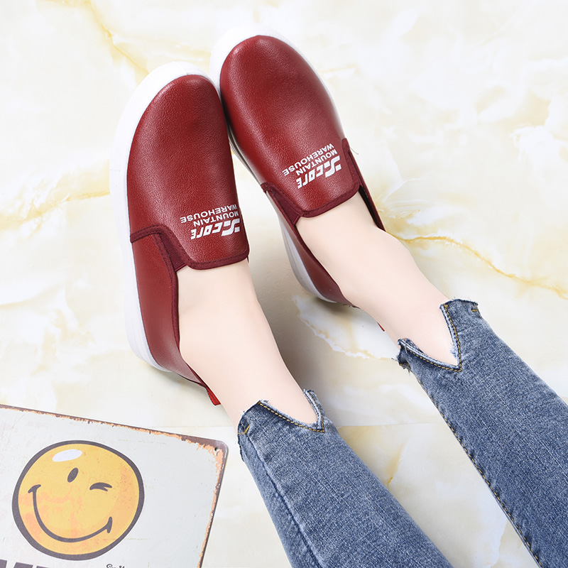 春秋季新款老北京布鞋皮面小白鞋软底防滑单鞋女学生韩版一脚蹬,淘宝优惠券,粉丝福利购,淘宝优惠卷