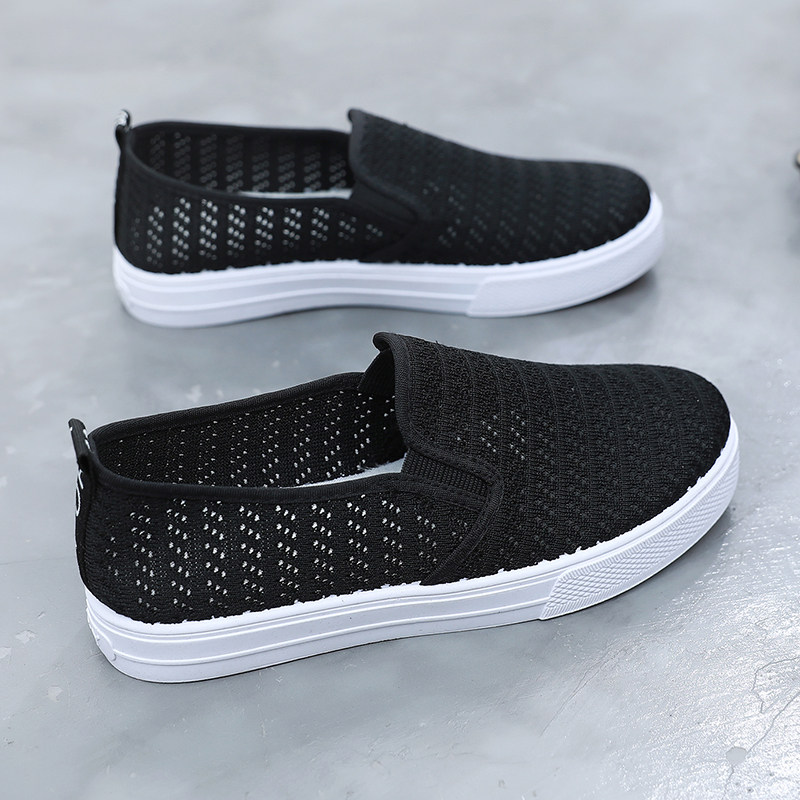 老北京布鞋女飞织女鞋网面鞋透气一脚蹬学生鞋平底软底防滑懒人鞋,淘宝优惠券,粉丝福利购,淘宝优惠卷