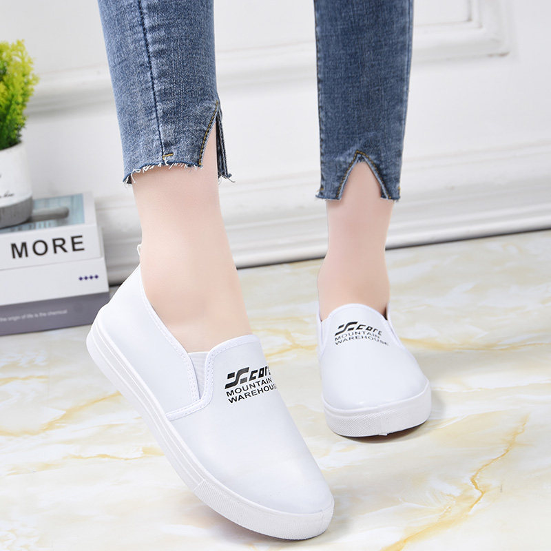 春秋季新款老北京布鞋皮面小白鞋软底防滑单鞋女学生韩版一脚蹬,淘宝优惠券,粉丝福利购,淘宝优惠卷