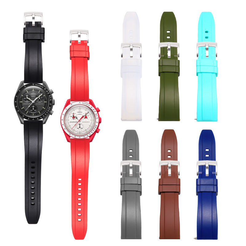 代用欧米茄 times swatch 20硅胶表带 泊格配件