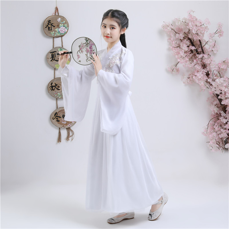 女童汉服超仙儿童古装仙女服古代服装古筝演出服中国风轻纱飘逸