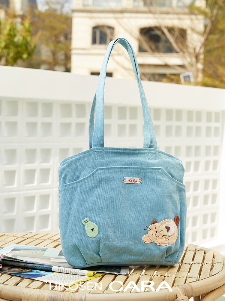 hikosen cara卡拉猫帆布大容量包包 hikosencara女士包袋