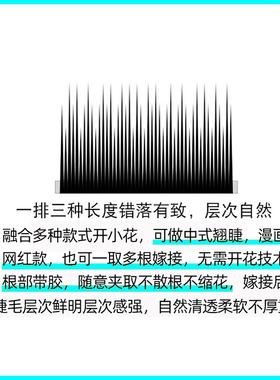 中式山茶花睫毛天鹅绒柔软单根多取不散根圆毛漫画款美睫店专用
