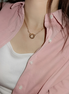 游泳健身免摘一钻双层钛钢锁骨链