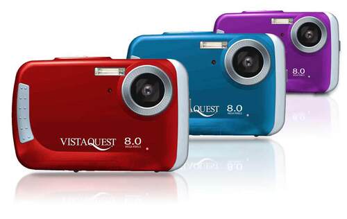 清仓绝版VISTAQUEST VQ8950防水摄像照相机水下3米红/蓝礼品儿童 - 图0
