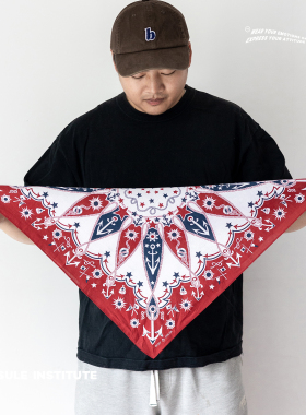 Bandana美式复古嘻哈风印花方巾