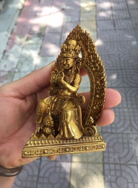 藏式女财神像尼泊尔工艺铜錾刻西藏财神扎基拉姆扎吉拉姆佛像摆件