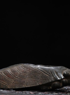 纯铜黄竹蝉镇纸摆件知了一鸣惊人文房镇尺用品家居书房桌面装饰品