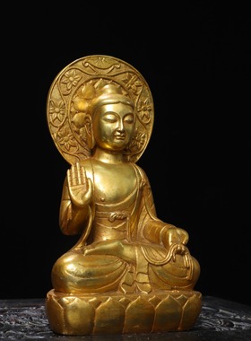 大日如来佛祖摆件纯铜天坛佛家用供养佛像大号坐莲花释迦牟尼铜像