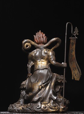 鬼王面然大士神佛像面燃焦面大士爷普渡公羽林纯黄铜器雕寺庙供奉