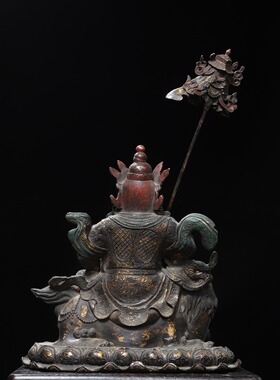 大号黄铜财宝天王复古摆件家用客厅店铺佛像毗沙门多闻铜像装饰品