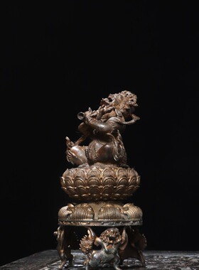 纯铜藏式铜香炉藏式护摩火供炉空行母护法香薰炉家用摆件精工佛具