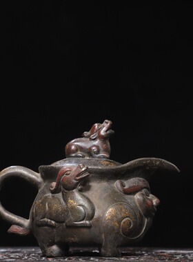 貔貅香炉仿古纯铜器鎏金瑞兽香炉家用室内供佛供桌茶道沉香檀香炉