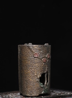 木炭茶炉纯铜拓金围炉煮茶炭炉耐高温明火烧炉温茶烧烤复古干烧炉