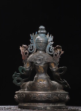 纯铜白度母菩萨神佛像西藏仿古现代家居佛堂供奉装饰桌面复古摆件