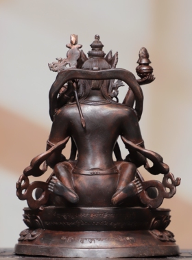 欢喜佛双身像纯黄铜器雕藏佛家里客厅佛堂供佛桌面装饰品复古摆件