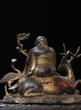 仿古纯铜寿星工艺品祝寿礼品寿星公南极仙翁家居佛像供奉装饰摆件