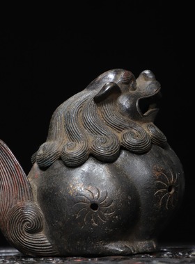 纯铜香薰炉狮子貔貅瑞兽吐烟熏香炉复古工艺家用佛堂供奉装饰摆件