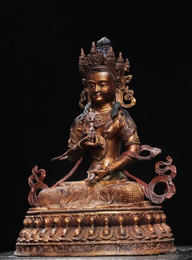 大号金刚萨埵黄铜鎏金菩萨泥金藏佛像家居佛堂供佛装饰品复古摆件