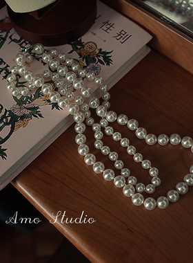AMO人造珍珠项链女复古fever同款