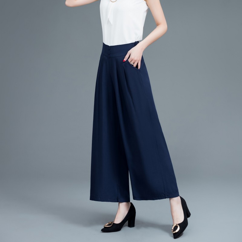 老北京鲁商店    全国诚招代理商妈妈夏季垂感阔腿裤中老年女大码休闲高腰广场舞裤松紧腰宽松裙裤1