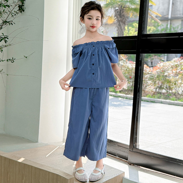 ເດັກຍິງ Summer ແຂນສັ້ນ Babydoll ເສື້ອຢືດຂາກວ້າງຊຸດ