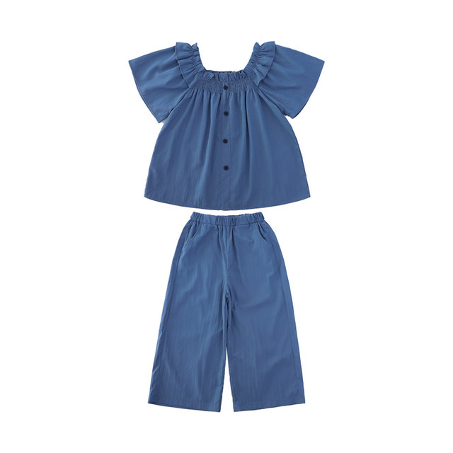 ເດັກຍິງ Summer ແຂນສັ້ນ Babydoll ເສື້ອຢືດຂາກວ້າງຊຸດ
