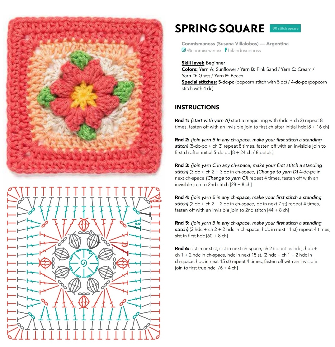 动物水果彩色花片祖母方格100花型电子图解英文The Granny Square - 图3