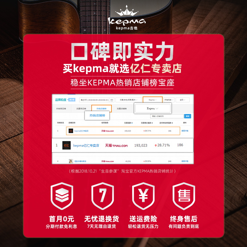 kepma卡普马单板吉他FS36/F0/F1卡马卡农民谣吉他初学者旗舰面单 - 图1