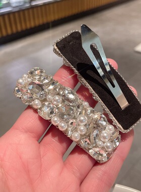 法式感重工水晶发夹淑女气质刘海夹前额碎发夹边夹bb夹女发卡