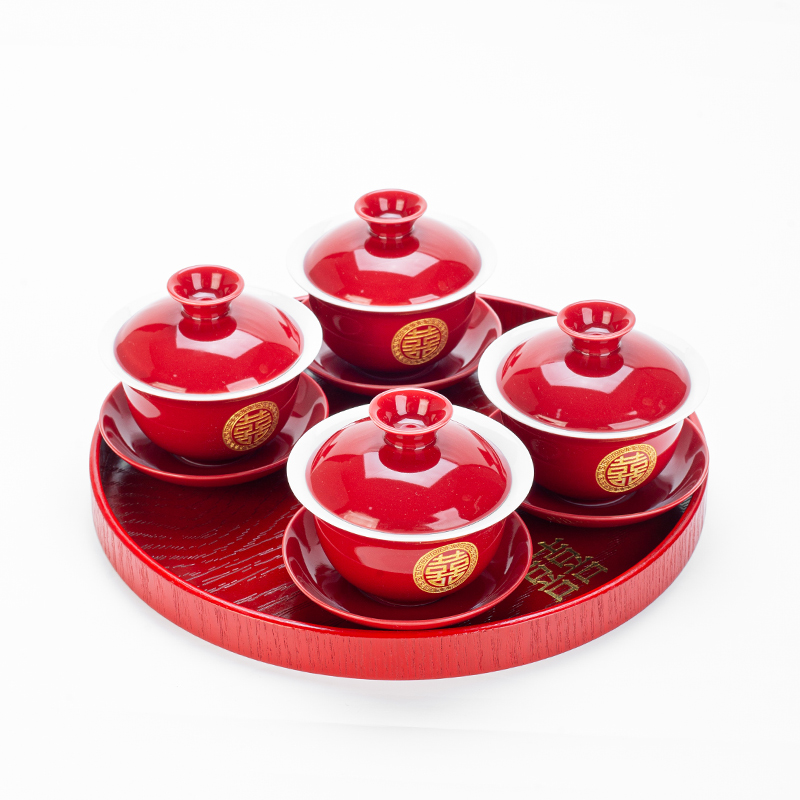 改口敬茶杯结婚茶具套装家用四个喜碗敬茶碗敬茶壶送新人新婚礼物,淘宝优惠券,粉丝福利购,淘宝优惠卷