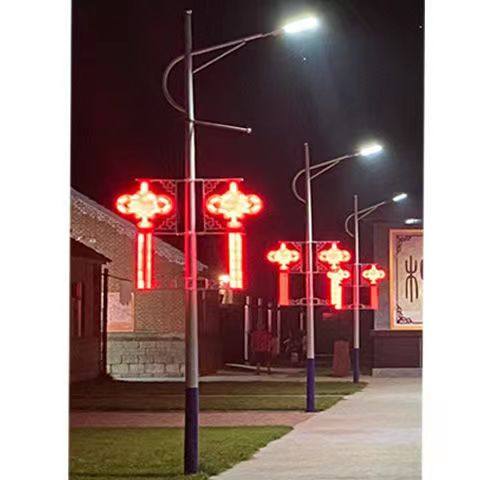 中国结路灯红灯笼节日太阳能户外led中国结道路景观灯外挂路灯杆,淘宝优惠券,粉丝福利购,淘宝优惠卷