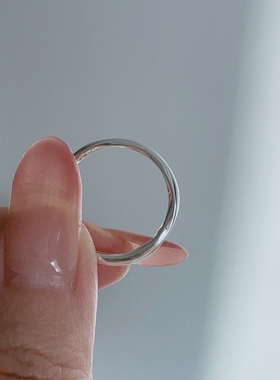 镀18k金爱心绳结细戒指简约冷淡风小众设计高级感韩系素圈食指环