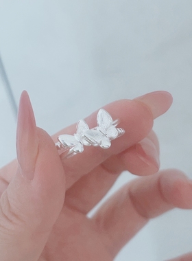镀18k金双层蝴蝶戒指女气质高级感轻奢精致约会通勤