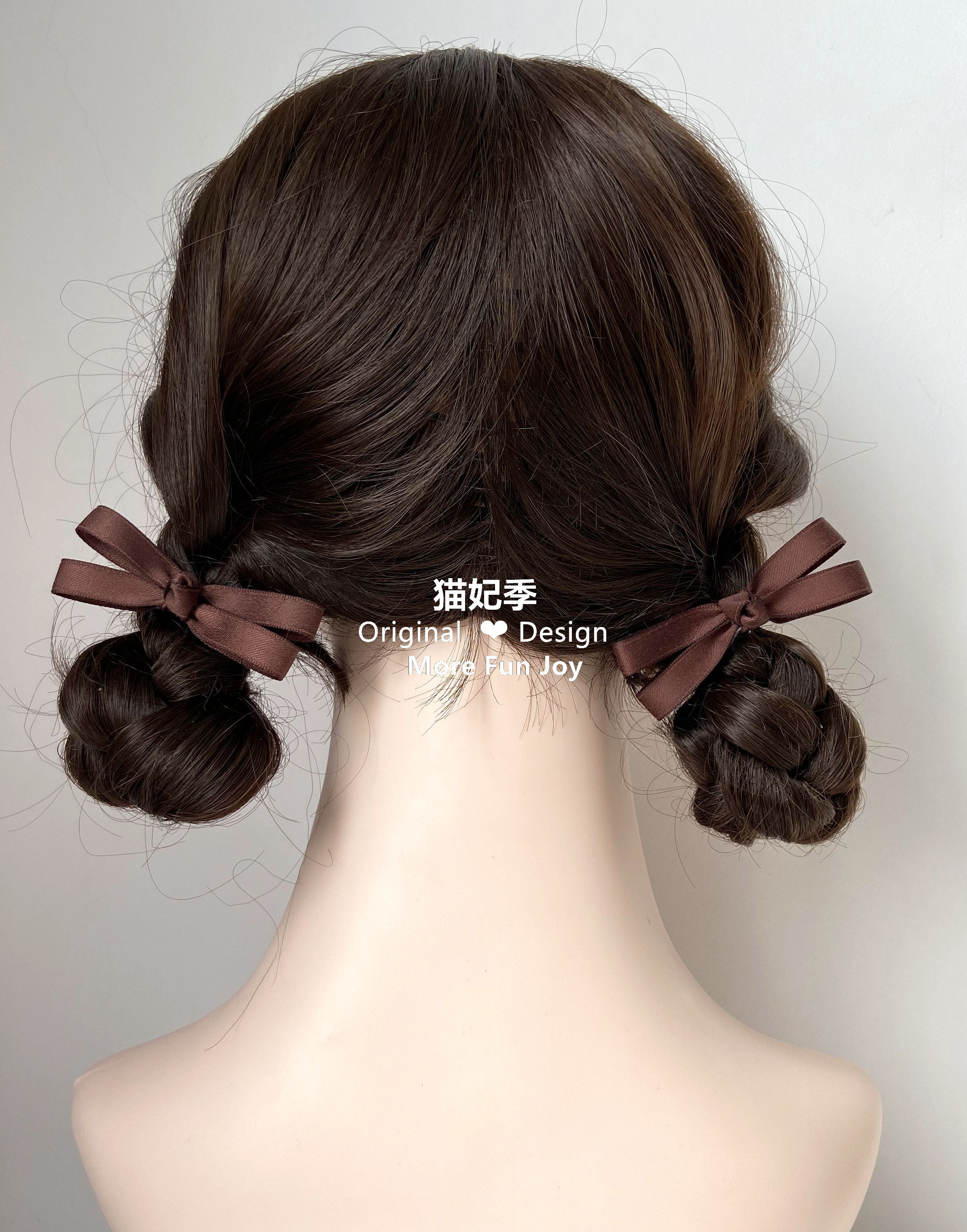 日系少女可爱棕色蝴蝶结小边夹刘海夹学生侧边发夹双马尾头饰网红_虎窝淘