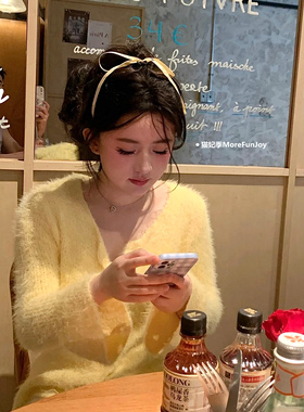 法式简约蝴蝶结飘带发绳