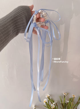ballet奶白色蝴蝶结飘带发绳