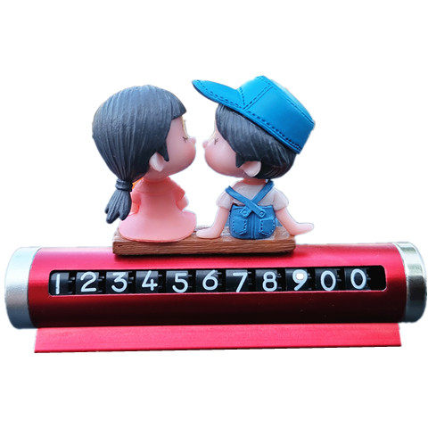 汽车临时停车号码牌金属滚轮式挪车牌高档可爱情侣车载摆件内饰品,淘宝优惠券,粉丝福利购,淘宝优惠卷