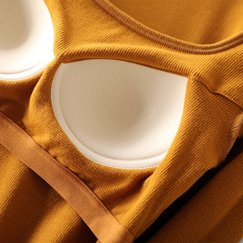 冬季保暖长袖内衣带胸垫免文胸一体打底衫秋衣低领修身打底衫,淘宝优惠券,粉丝福利购,淘宝优惠卷