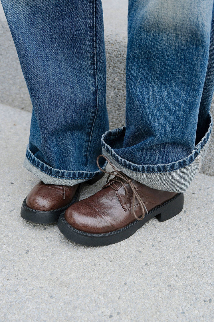 Nettle 2026年新款粗高跟百搭厚底小皮鞋女春秋系带圆头深口复古,淘宝优惠券,粉丝福利购,淘宝优惠卷