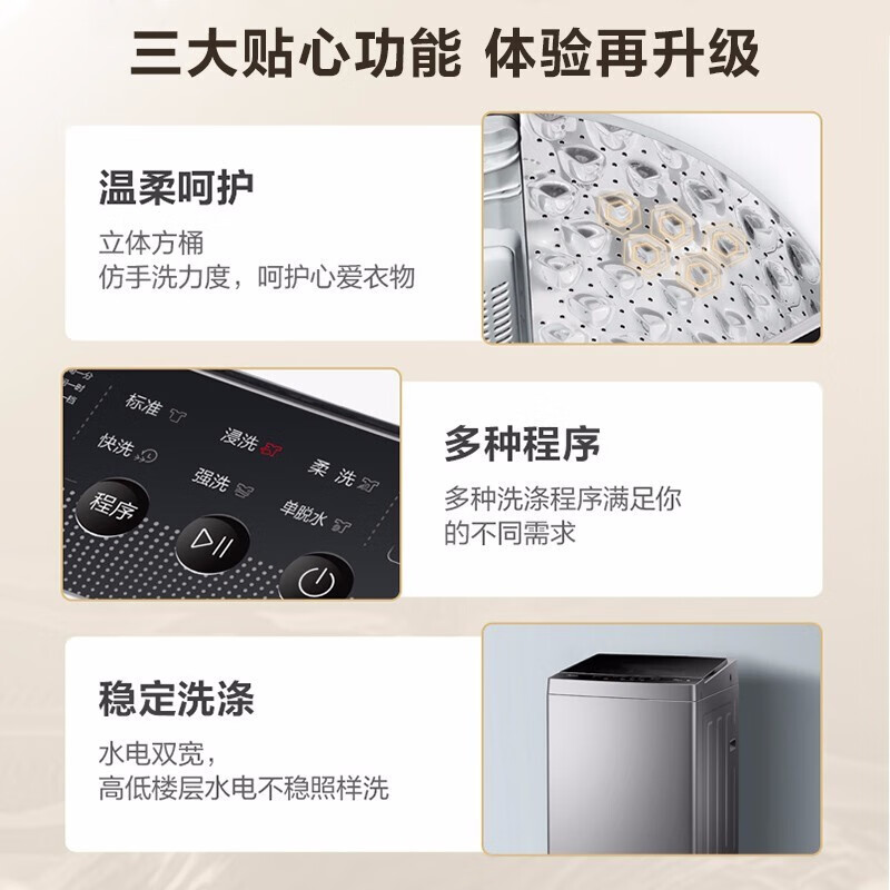 Midea/美的洗衣机全自动波轮8公斤大容量宿舍租房神器MB80V33B - 图2