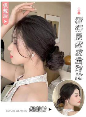 假发俏皮丸子头盘发蓬松花苞护发新娘古风逼真气质减龄增加展示