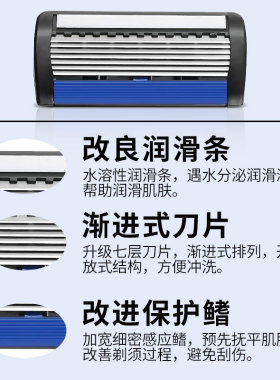 手动剃须刀刮胡刀德国七层剃须刀片锋利男刮毛刀头刀架非电动